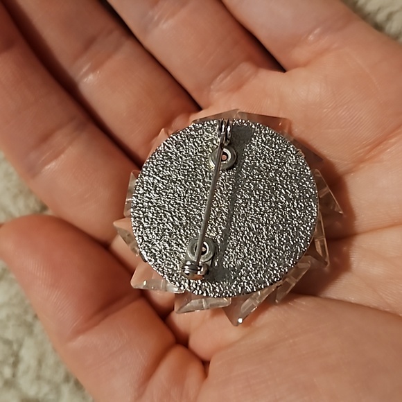 #0114 Sparkly crystal cluster brooch - glass? With rhinestones - Picture 3 of 3